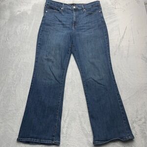 Banana Republic Cropped Bootcut Leg Jeans Womens 16x33 Tall Blue Denim Dark Wash